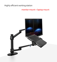 OL-3L aluminium wielofunkcyjne 10 "-17" ergonomia biurko podstawka do laptopa 32 "monitor uchwyt na biurko komputer pełnoekranowy z kolumną bar 2